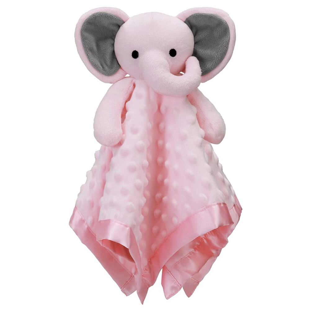 Baby Girl Gifts Elephant Security Blanket with Stuffed Animal Snuggle Toy- Pink